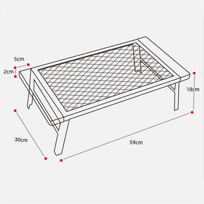 Skorter | CLS Outdoor Folding Mesh Table Camping Iron Folding Table Portable Barbecue Rack Car Camping Rack(Black)