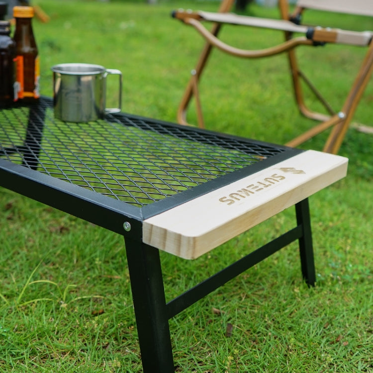 Skorter | CLS Outdoor Folding Mesh Table Camping Iron Folding Table Portable Barbecue Rack Car Camping Rack(Black)