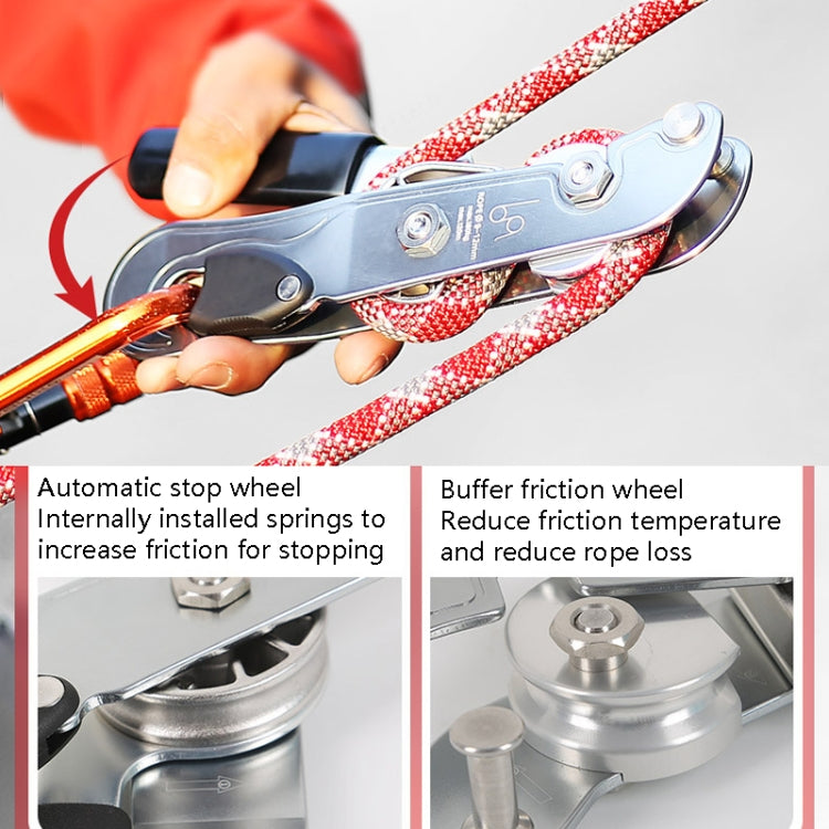 Skorter | XINDA XD8604 Outdoor Hand Control Climbing Stop Descender Rappelling Descender(Silver)