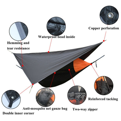 Skorter | Strut Mosquito Net Hammock Diamond Sunshade Set Outdoor Camping Automatic Quick-Open Anti-Mosquito Hammock Canopy Set(Black)