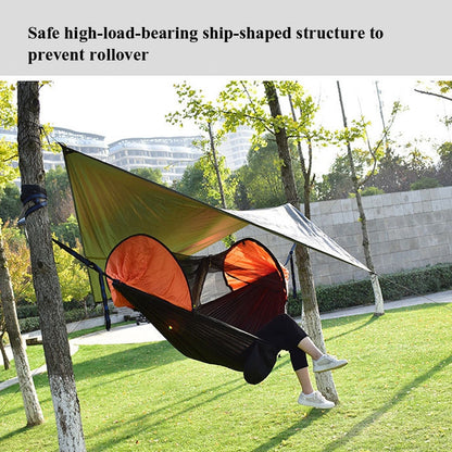 Skorter | Strut Mosquito Net Hammock Diamond Sunshade Set Outdoor Camping Automatic Quick-Open Anti-Mosquito Hammock Canopy Set(Black)