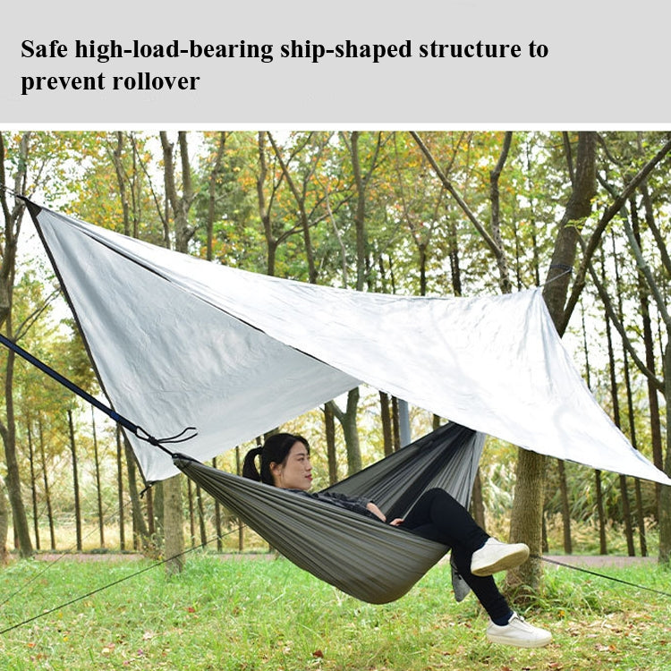 Skorter | Outdoor Camping Sunshade + Anti-Mosquito Hammock Set Parachute Fabric Net Yarn Anti-Mosquito Hammock(Camel)