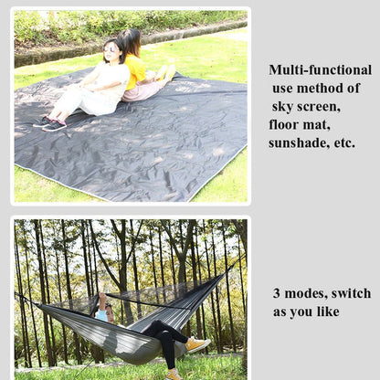 Skorter | Outdoor Camping Sunshade + Anti-Mosquito Hammock Set Parachute Fabric Net Yarn Anti-Mosquito Hammock(Camel)