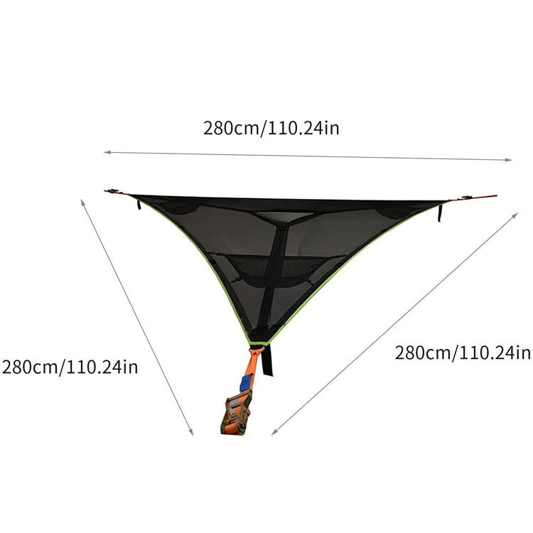Skorter | 2.8m Family Outdoor Portable Aerial Tent Multi-person Camping Triangle Hammock(Black)