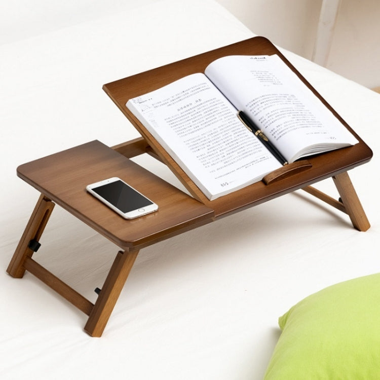 Skorter | 741ZDDNZ Bed Usage Folding Height Adjustable Laptop Table Dorm Study Table, Specification: Classic Tea Color 64cm Thickness Bamboo