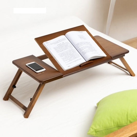 Skorter | 741ZDDNZ Bed Use Foldable Height Adjustable Laptop Desk Dormitory Study Desk, Specification: Classic Tea Color 88cm Thick Bamboo