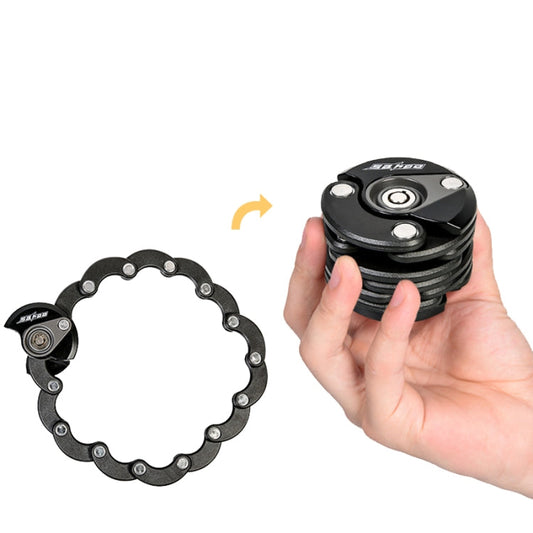 Skorter | SAHOO Bicycle Anti-Theft Lock Mountain Bike Fixed Folding Lock Chain Lock Creative Hamburger Lock(Black)