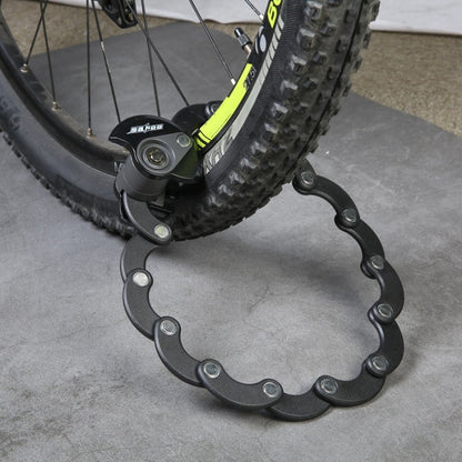 Skorter | SAHOO Bicycle Anti-Theft Lock Mountain Bike Fixed Folding Lock Chain Lock Creative Hamburger Lock(Black)