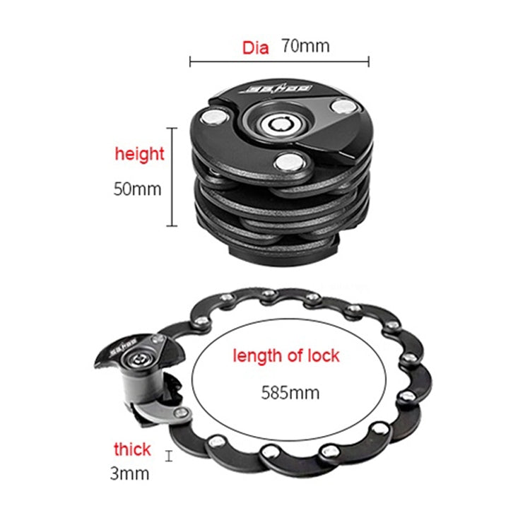 Skorter | SAHOO Bicycle Anti-Theft Lock Mountain Bike Fixed Folding Lock Chain Lock Creative Hamburger Lock(Black)