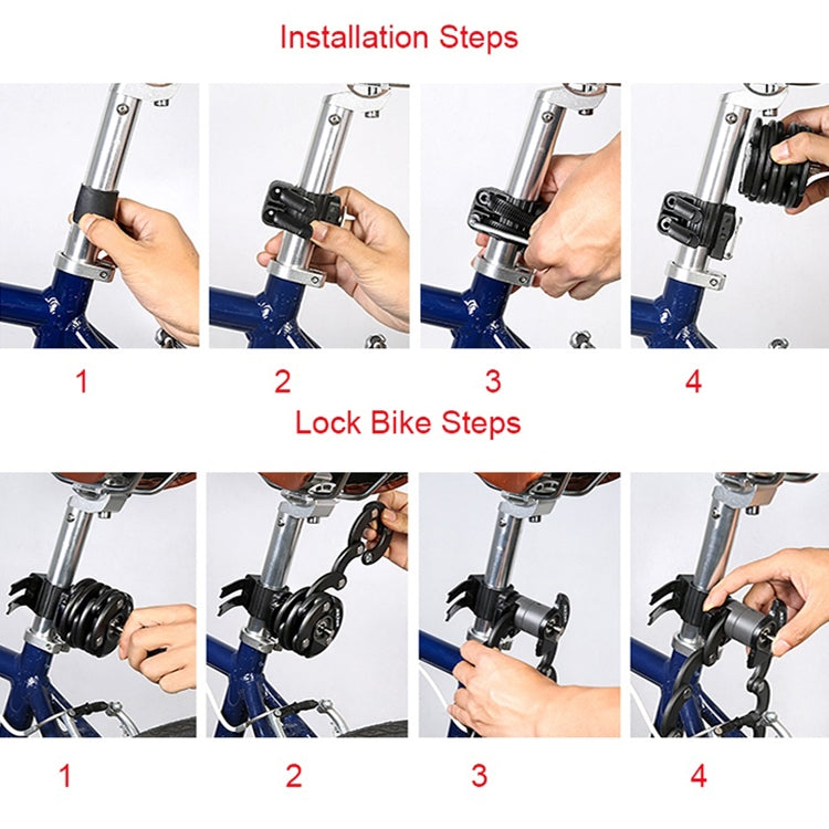Skorter | SAHOO Bicycle Anti-Theft Lock Mountain Bike Fixed Folding Lock Chain Lock Creative Hamburger Lock(Black)