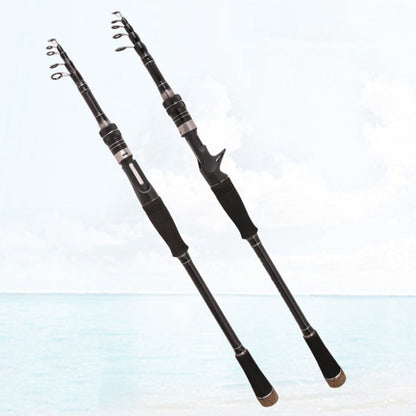 Skorter | Carbon Telescopic Luya Rod Short Section Fishing Throwing Rod, Length: 2.4m(Curved Handle)