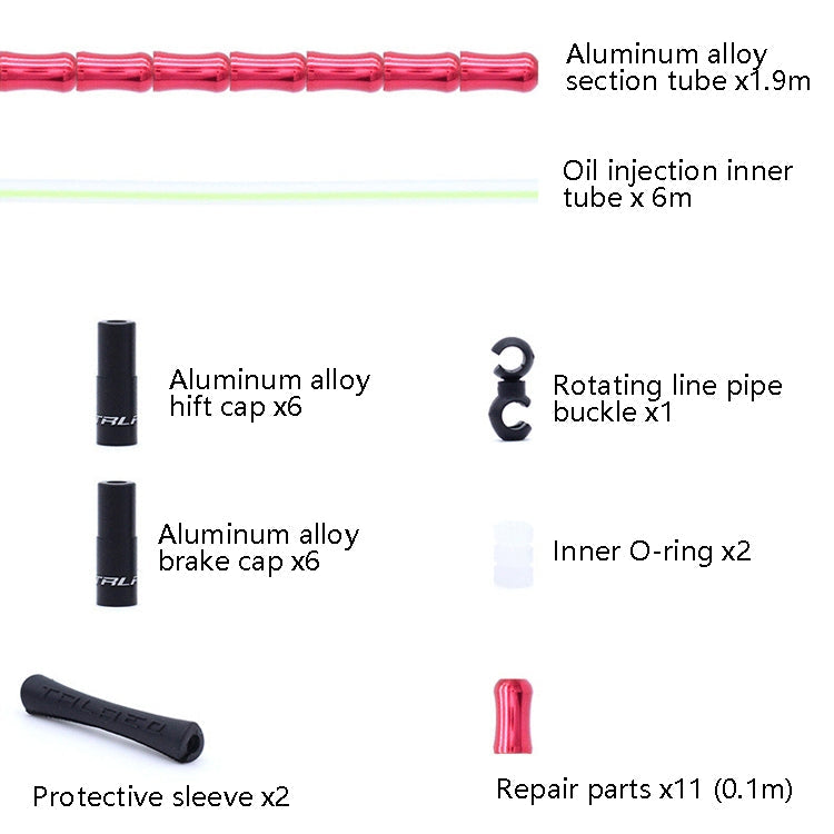 Skorter | TRLREQ Mountain Road Bicycle Aluminum Alloy Brake Outer Tube Oil-Filled Fish Bone Line Tube, Colour: Black