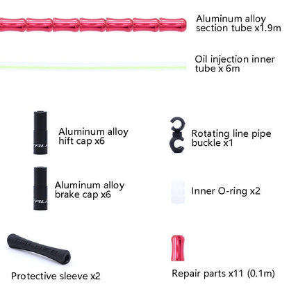 Skorter | TRLREQ Mountain Road Bicycle Aluminum Alloy Brake Outer Tube Oil-Filled Fish Bone Line Tube, Colour: Black