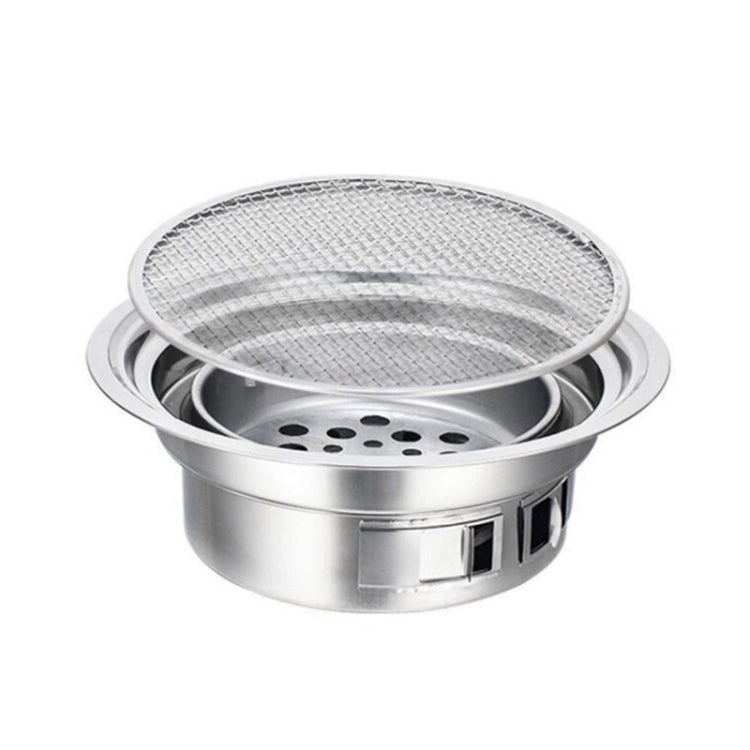 Skorter | Household Stainless Steel Charcoal Barbecue Stove Outdoor Camping Portable Charcoal Stove Set, Size: 35cm(Stove Body + BBQ Net)
