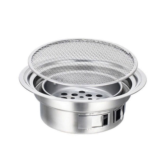 Skorter | Household Stainless Steel Charcoal Barbecue Stove Outdoor Camping Portable Charcoal Stove Set, Size: 35cm(Stove Body + BBQ Net)