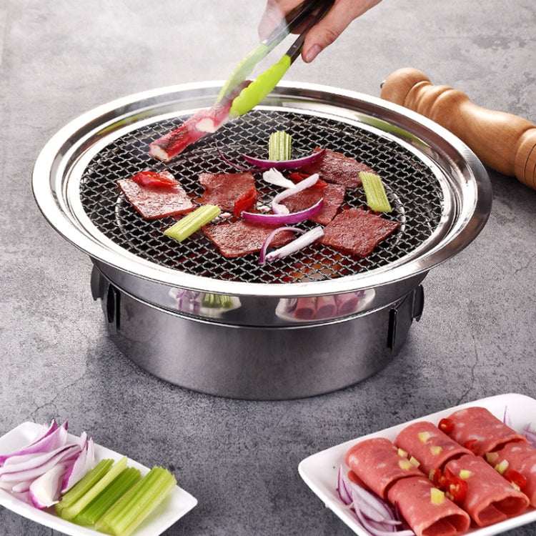 Skorter | Household Stainless Steel Charcoal Barbecue Stove Outdoor Camping Portable Charcoal Stove Set, Size: 35cm(Stove Body + BBQ Net)