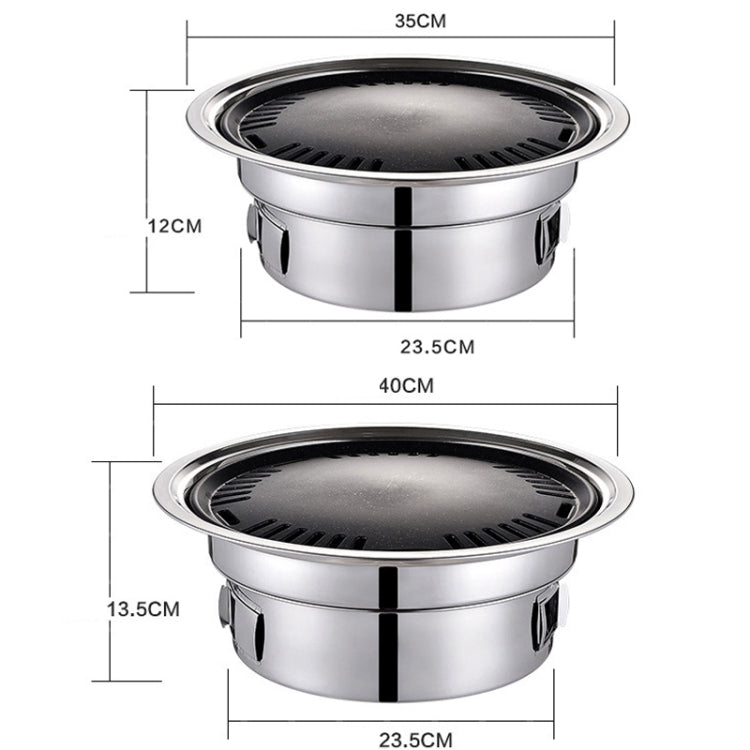 Skorter | Household Stainless Steel Charcoal Barbecue Stove Outdoor Camping Portable Charcoal Stove Set, Size: 35cm(Stove Body + BBQ Net)
