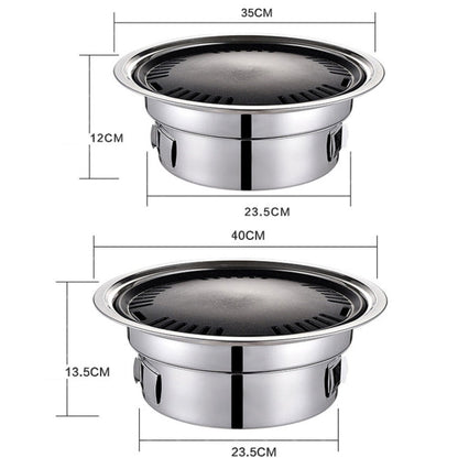 Skorter | Household Stainless Steel Charcoal Barbecue Stove Outdoor Camping Portable Charcoal Stove Set, Size: 35cm(Stove Body + BBQ Net)