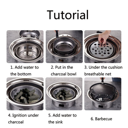 Skorter | Household Stainless Steel Charcoal Barbecue Stove Outdoor Camping Portable Charcoal Stove Set, Size: 35cm(Stove Body + BBQ Net)
