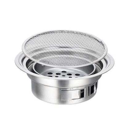 Skorter | Household Stainless Steel Charcoal Barbecue Stove Outdoor Camping Portable Charcoal Stove Set, Size: 40cm(Stove Body + BBQ Net)