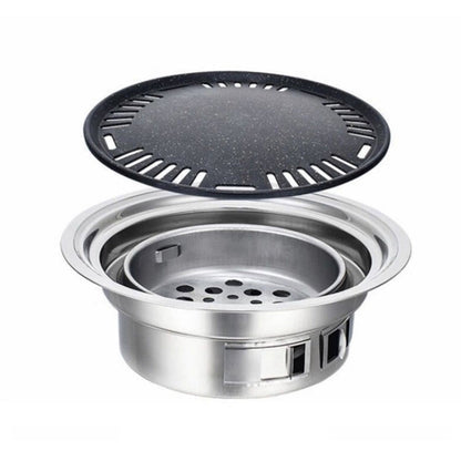 Skorter | Household Stainless Steel Charcoal Barbecue Stove Outdoor Camping Portable Charcoal Stove Set, Size: 40cm(Stove Body + Bakeware)