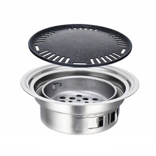 Skorter | Household Stainless Steel Charcoal Barbecue Stove Outdoor Camping Portable Charcoal Stove Set, Size: 40cm(Stove Body + Bakeware)