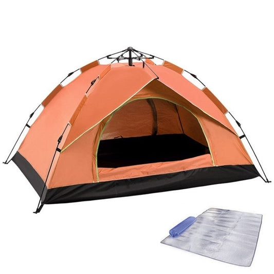 Skorter | TC-014 Outdoor Beach Travel Camping Automatic Spring Multi-Person Tent For 2 People(Orange+Mat)