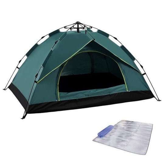 Skorter | TC-014 Outdoor Beach Travel Camping Automatic Spring Multi-Person Tent For 3-4 People(Green+Mat)