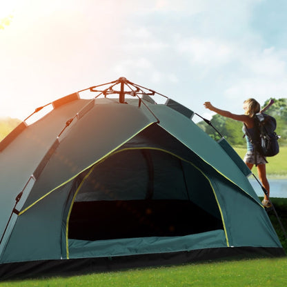 Skorter | TC-014 Outdoor Beach Travel Camping Automatic Spring Multi-Person Tent For 3-4 People(Orange+Mat)