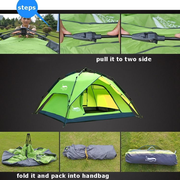 Skorter | Desert&Fox Outdoor Travel Camp Tent Beach Automatic Easily Building Tent for 3-4 People(Sky Blue)
