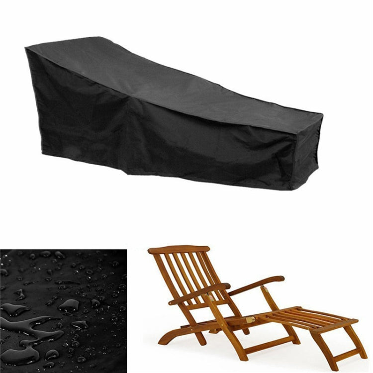 Skorter | Outdoor Beach Chair Dustproof And Waterproof Cover Rocking Chair Furniture Protective Cover, Size: 210x75x80cm(Black+Silver)