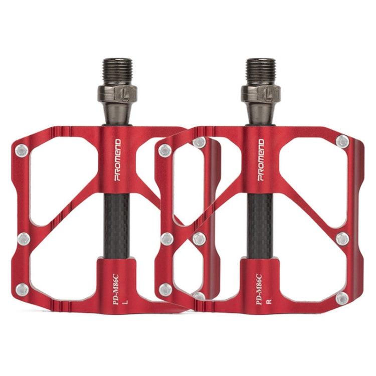Skorter | PD-M86C  1 Pair PROMEND Bicycle Road Bike Mountain Bike 3 Palin Carbon Fiber Bearing Pedal(Red)