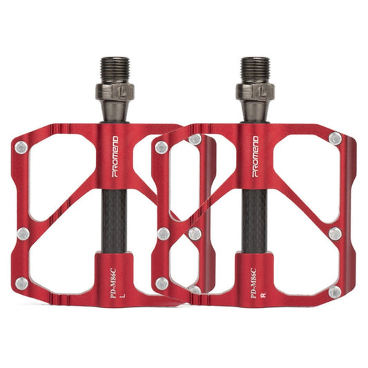 Skorter | PD-M86C  1 Pair PROMEND Bicycle Road Bike Mountain Bike 3 Palin Carbon Fiber Bearing Pedal(Red)