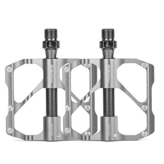 Skorter | PD-M86C  1 Pair PROMEND Bicycle Road Bike Mountain Bike 3 Palin Carbon Fiber Bearing Pedal(Silver)