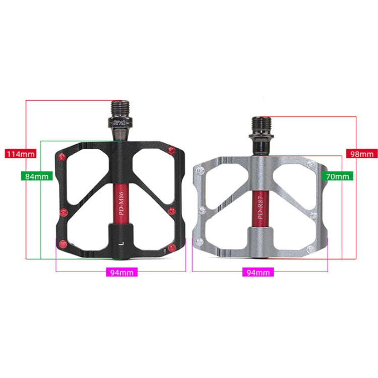 Skorter | PD-M86C  1 Pair PROMEND Bicycle Road Bike Mountain Bike 3 Palin Carbon Fiber Bearing Pedal(Black)