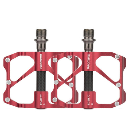 Skorter | PD-R87C  1 Pair PROMEND Bicycle Road Bike Mountain Bike 3 Palin Carbon Fiber Bearing Pedal(Red)