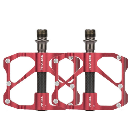 Skorter | PD-R87C  1 Pair PROMEND Bicycle Road Bike Mountain Bike 3 Palin Carbon Fiber Bearing Pedal(Red)
