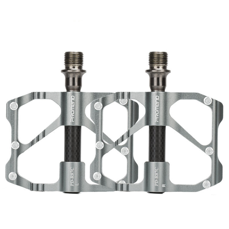 Skorter | PD-R87C  1 Pair PROMEND Bicycle Road Bike Mountain Bike 3 Palin Carbon Fiber Bearing Pedal(Silver)