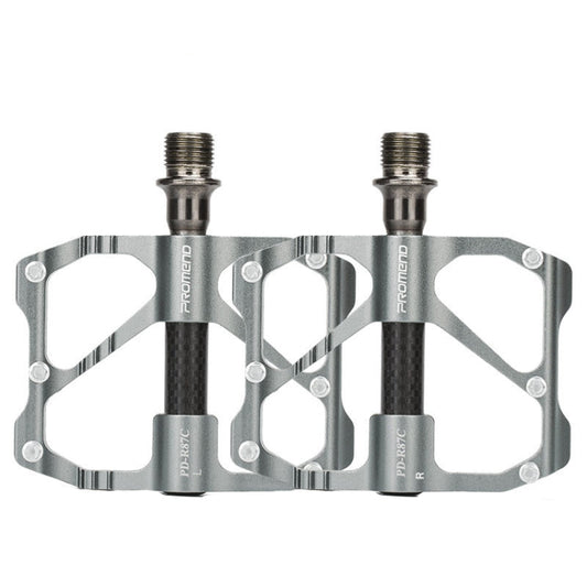 Skorter | PD-R87C  1 Pair PROMEND Bicycle Road Bike Mountain Bike 3 Palin Carbon Fiber Bearing Pedal(Silver)