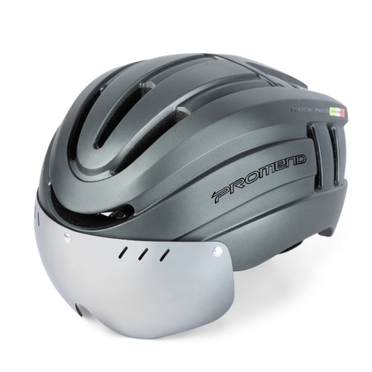 Skorter | PROMEND TK-12H15 Mountain Bike USB Magnetic Goggles Helmet With Warning Light, Size: L(Titanium Gray)