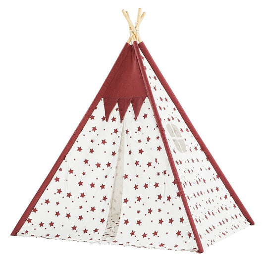 Skorter | Indian Children Tent Cotton Cloth Indoor Play House Parent-Child Doll House(Pink Stars)