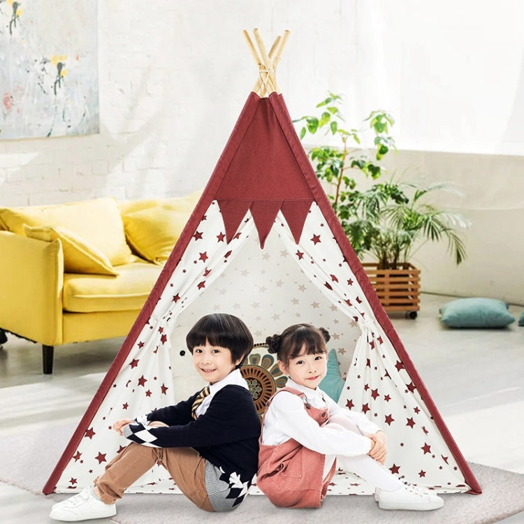 Skorter | Indian Children Tent Cotton Cloth Indoor Play House Parent-Child Doll House(Pink Stars)