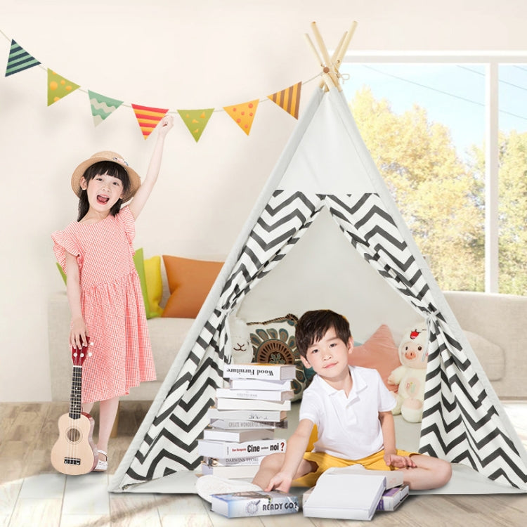 Skorter | Indian Children Tent Cotton Cloth Indoor Play House Parent-Child Doll House(Wavy Pattern)