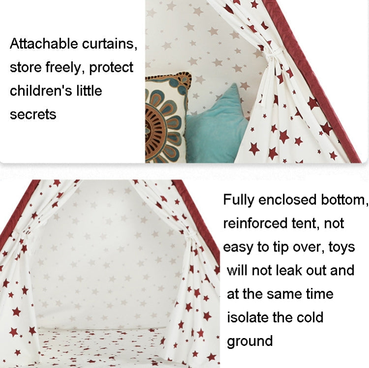 Skorter | Indian Children Tent Cotton Cloth Indoor Play House Parent-Child Doll House(Pink Stars)