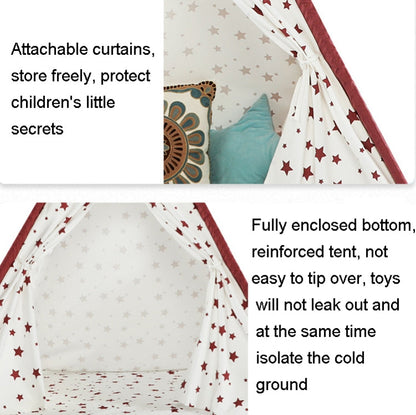 Skorter | Indian Children Tent Cotton Cloth Indoor Play House Parent-Child Doll House(Pink Stars)