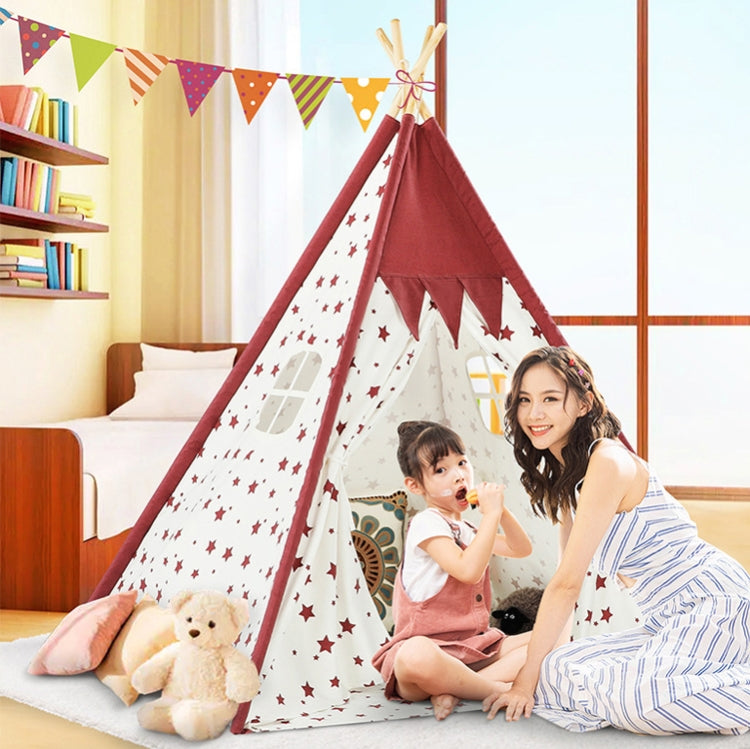 Skorter | Indian Children Tent Cotton Cloth Indoor Play House Parent-Child Doll House(Pink Stars)