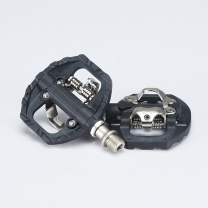 Skorter | Bicycle Self-Locking Pedals Mountain Bike Locks Flat Pedals Dual-Purpose SPD Lock Pedals(Black)