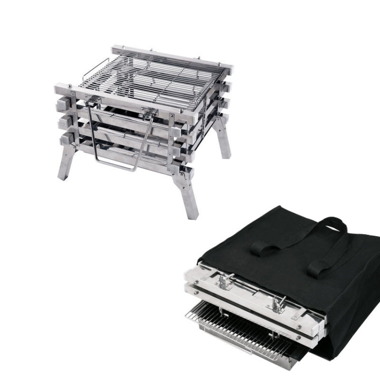 Skorter | CF-723 All Stainless Steel Camping Folding Portable Barbecue Grill Charcoal Grill Wood Stove