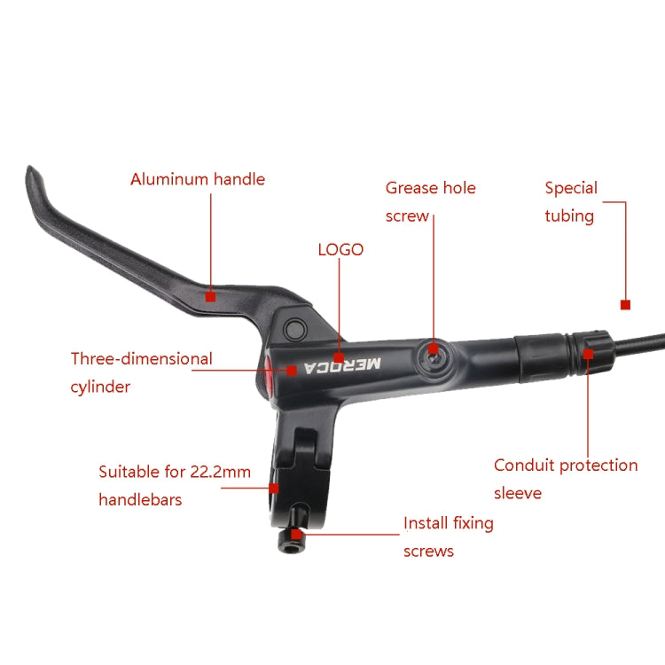 Skorter | Meroca M800 Bicycle Brake Mountain Bike Universal Bilateral Brake Oil Pressure Disc Brake, Style: Left Back 1400mm + Disc Brake