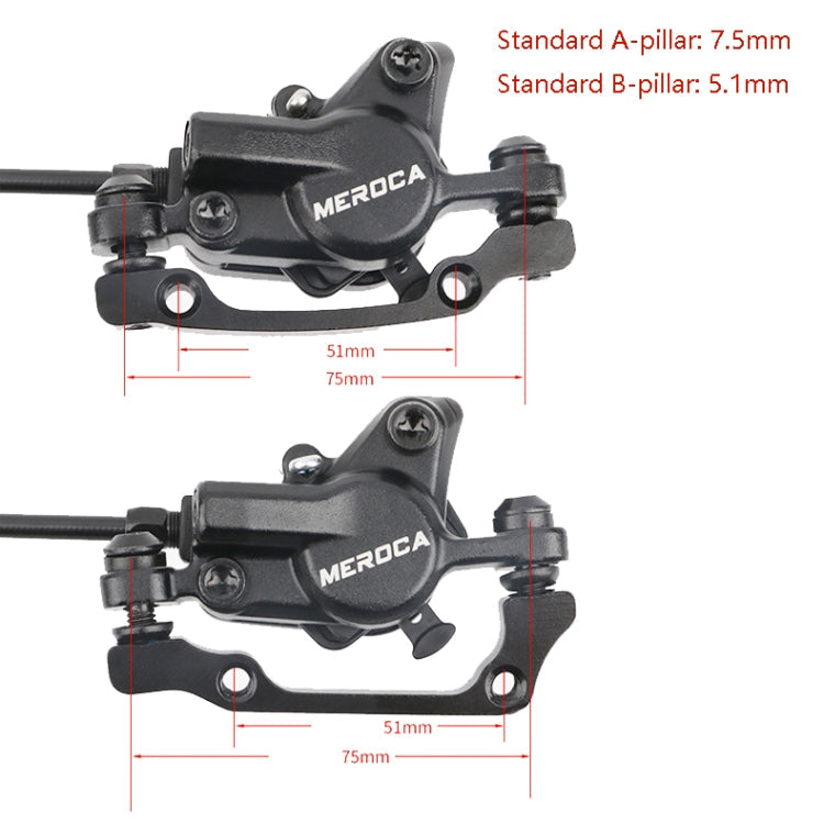 Skorter | Meroca M800 Bicycle Brake Mountain Bike Universal Bilateral Brake Oil Pressure Disc Brake, Style: Left Back 1400mm + Disc Brake
